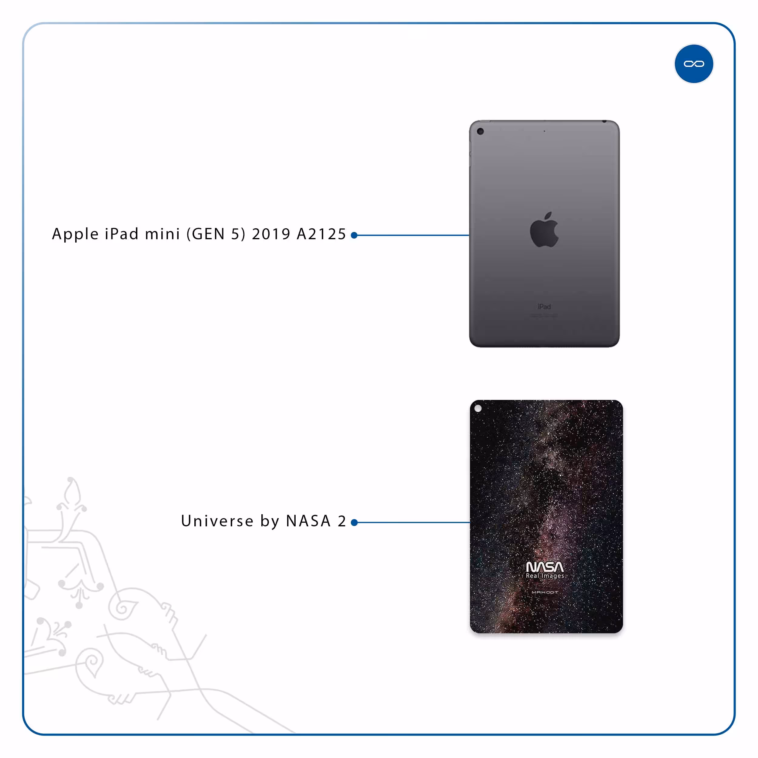 برچسب پوششی ماهوت مدل Universe-by-NASA-2 مناسب برای تبلت اپل iPad mini (GEN 5) 2019 A2125