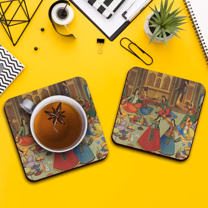 زیر لیوانی لوکسینو مدل سنتی ایرانی مجموعه 6 عددی