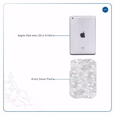 برچسب پوششی ماهوت مدل Army-Snow-Pixel مناسب برای تبلت اپل iPad mini 2012 A1455