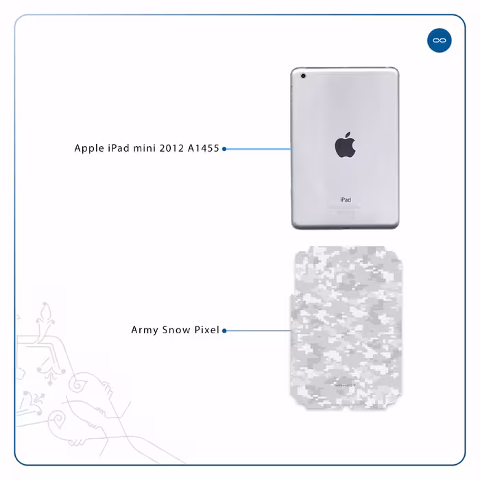 برچسب پوششی ماهوت مدل Army-Snow-Pixel مناسب برای تبلت اپل iPad mini 2012 A1455