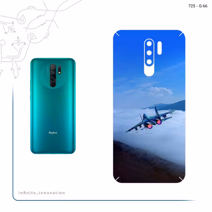 برچسب پوششی ماهوت مدل Fighter plane Su27 مناسب برای گوشی موبایل شیائومی Redmi 9