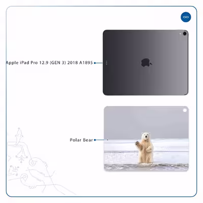 برچسب پوششی ماهوت مدل Polar bear مناسب برای تبلت اپل iPad Pro 12.9 (GEN 3) 2018 A1895
