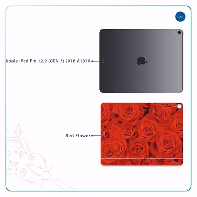 برچسب پوششی ماهوت مدل Red-Flower مناسب برای تبلت اپل iPad Pro 12.9 (GEN 3) 2018 A1876