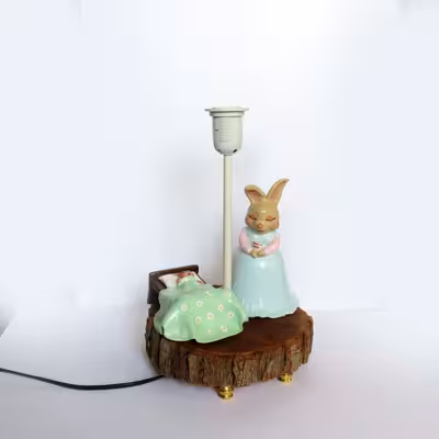 آباژور رومیزی مدل دستساز طرح خرگوش و مادر