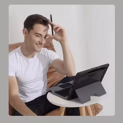 کیف کلاسوری کیبورد دار نیلکین مدل Bumper Combo Keyboard مناسب برای تبلت سامسونگ Galaxy Tab S8 Plus (S8 )/ S8 Plus 5G/ S7 FE/ S7 Plus