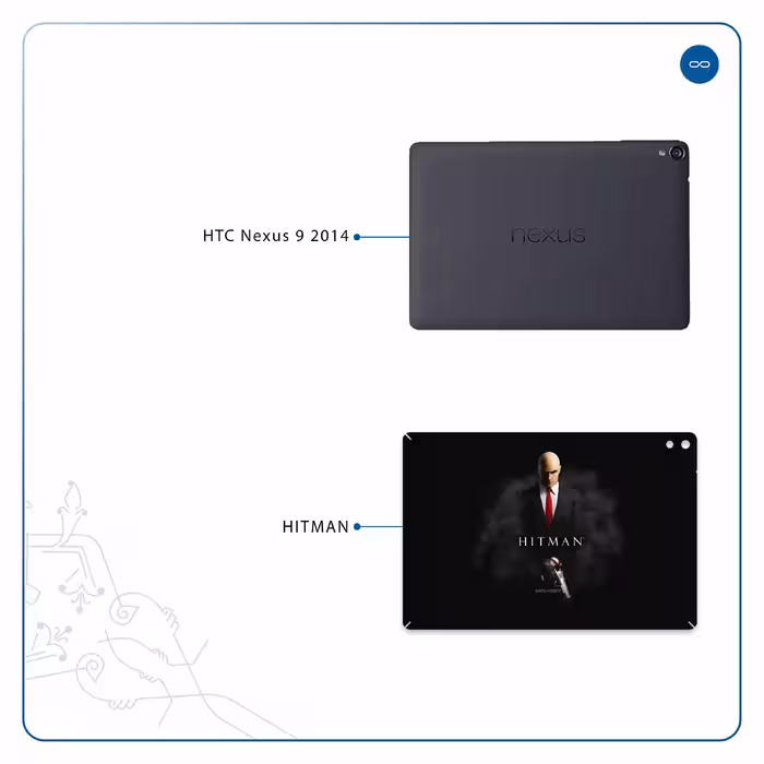 برچسب پوششی ماهوت مدل Hitman-Game مناسب برای تبلت اچ تی سی Nexus 9 2014