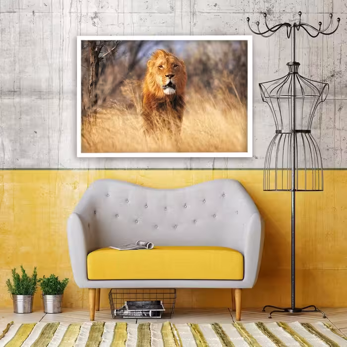 تابلو بکلیت طرح حیات وحش و شیر مدل W-S1441 