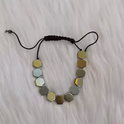 دستبند مدل حدید طرح شش ضلعی کد 111