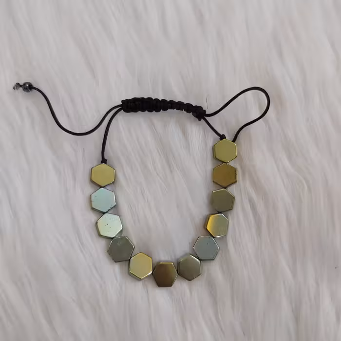 دستبند مدل حدید طرح شش ضلعی کد 111