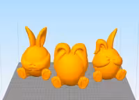 مدل سه بعدی ست تخم مرغ طرح خرگوش (Obj)