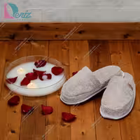 دمپایی حوله ای طرح کرالیچ رنگ استخونی تیره