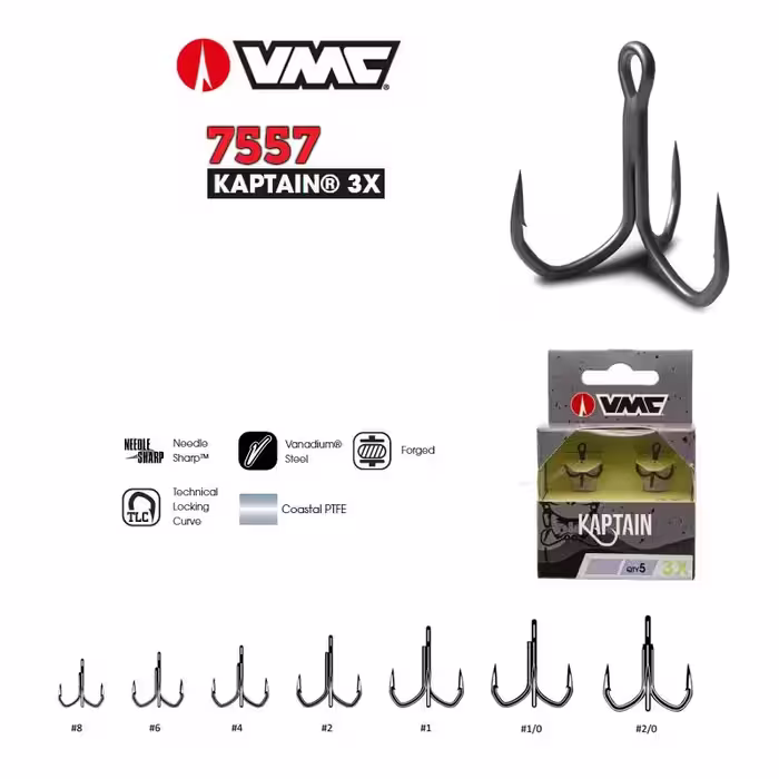 قلاب ماهیگیری سه شاخ VMC KAPTAIN 7557 3X NEW 2024