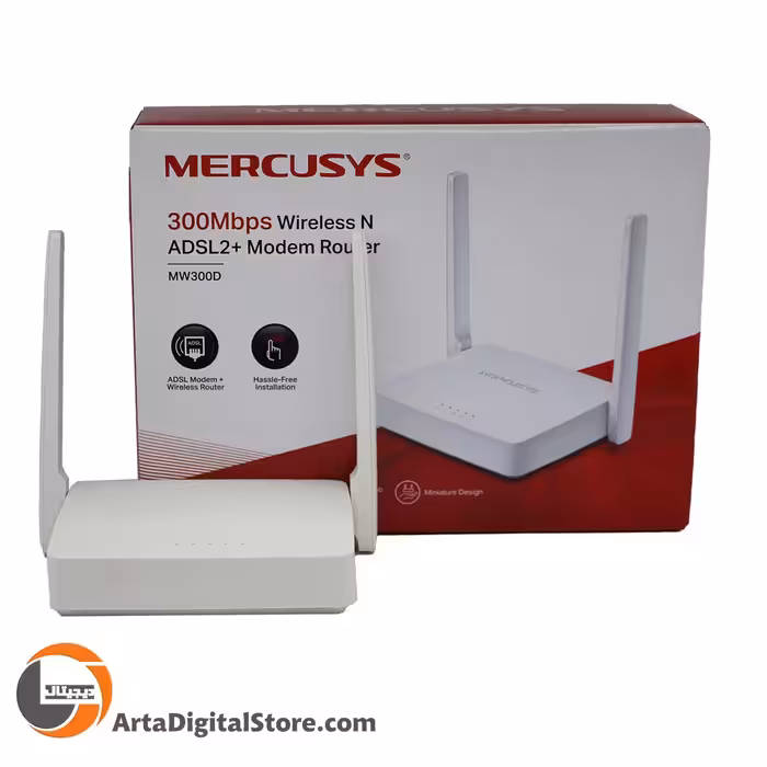 مودم روتر Mercusys MW-300D ADSL2  Wireless Modem Router White