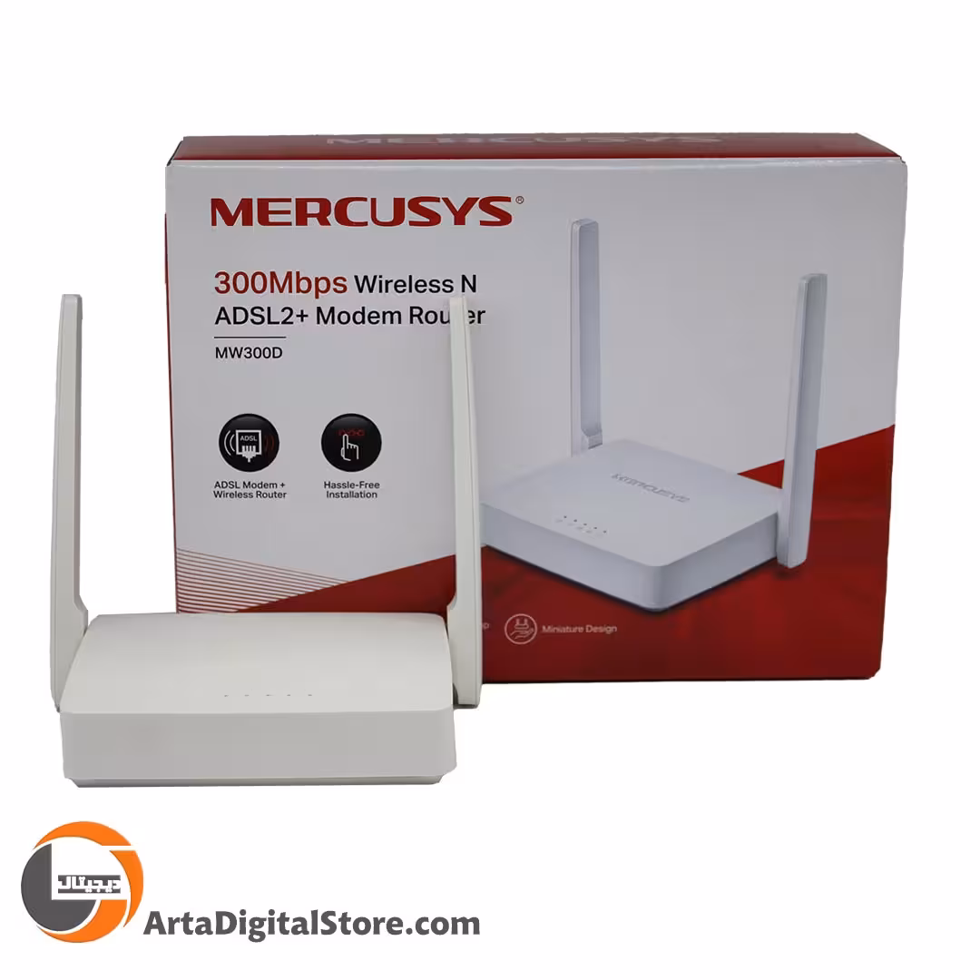 مودم روتر Mercusys MW-300D ADSL2  Wireless Modem Router White