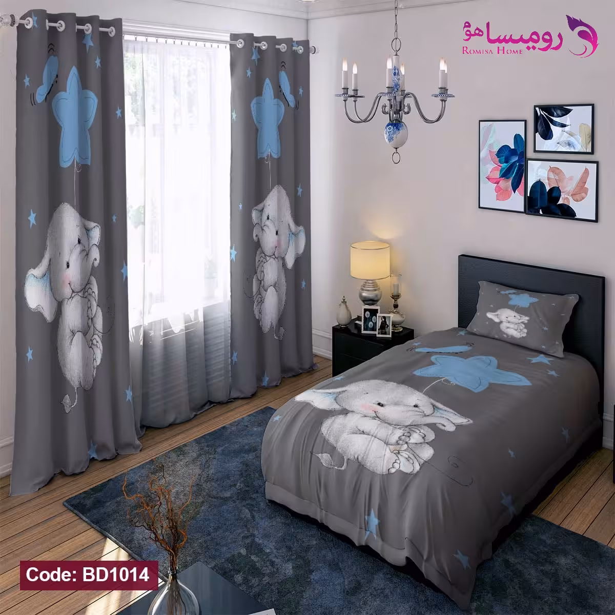 قیمت و خرید روتختی طرح فیل یک نفره برند دکو کد BD1014