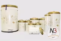 سرویس آشپزخانه 12 پارچه درب طلایی یونیک مدل UN-8035