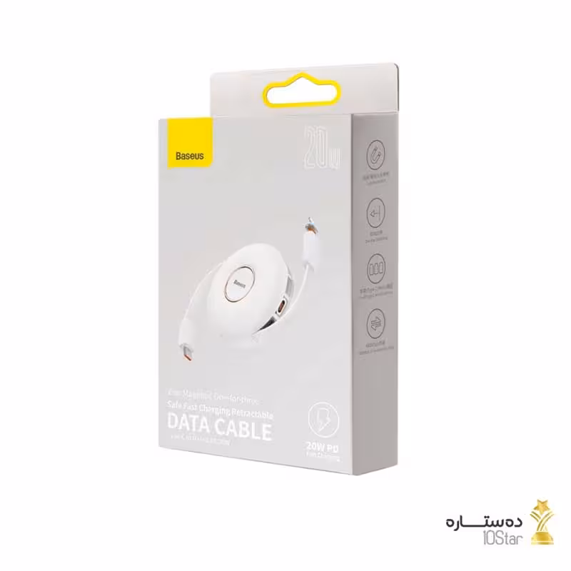 کابل شارژ سریع مگنتی20 وات سه سر باسئوس Magnetic USB 20W Cable 1m CAMLC-02