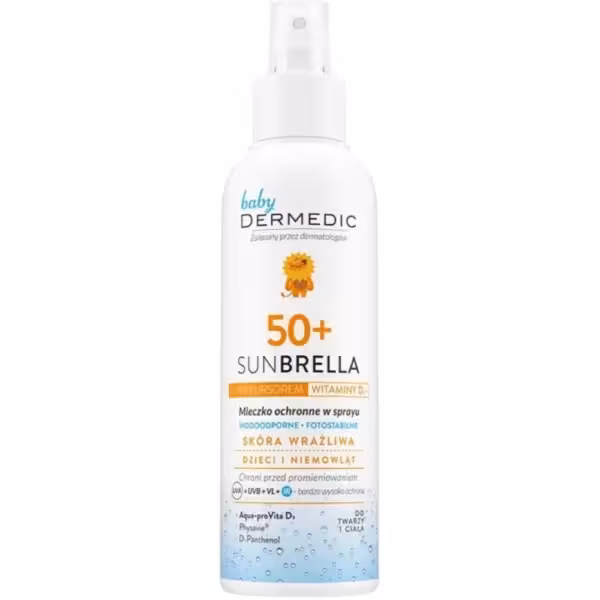 درمدیک کرم شیر ضد آفتاب کودک و نوزاد 100 میل SPF50
