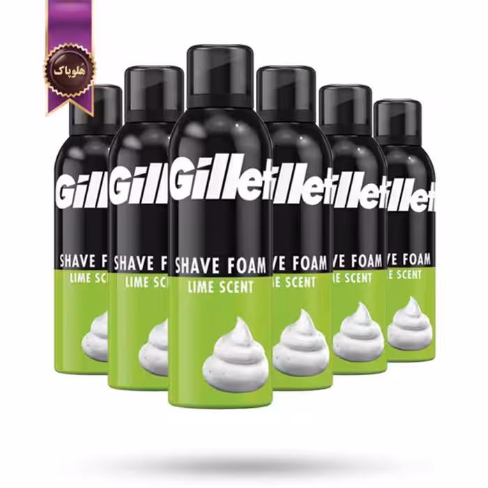 6 عدد فوم اصلاح مردانه ژیلت Gillette مدل لیمو Lime حجم 300 میلی‌لیتر (اورجینال)