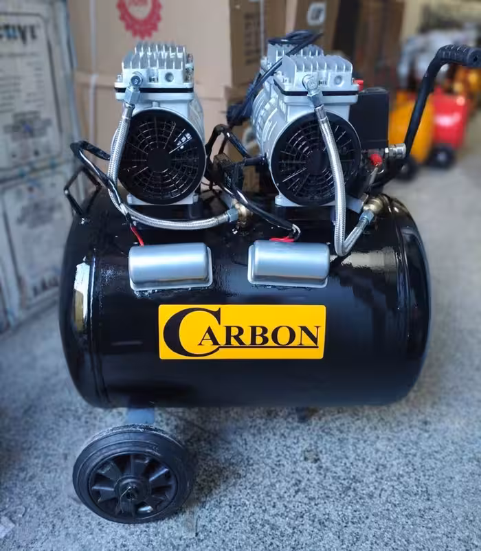 کمپرسور باد پمپ باد 50 لیتری سایلنت دو موتوره کربن مدل M50