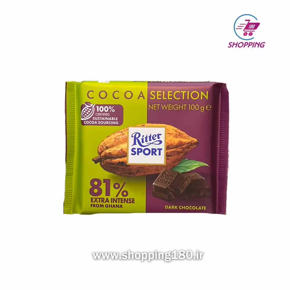 شکلات ریتر اسپرت تلخ 81% 100 گرم