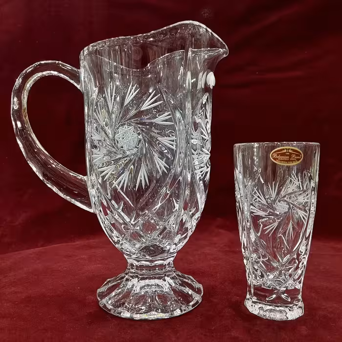 پارچ و لیوان خورشیدی چک (1پارچ و 6لیوان)برند بوهمیا