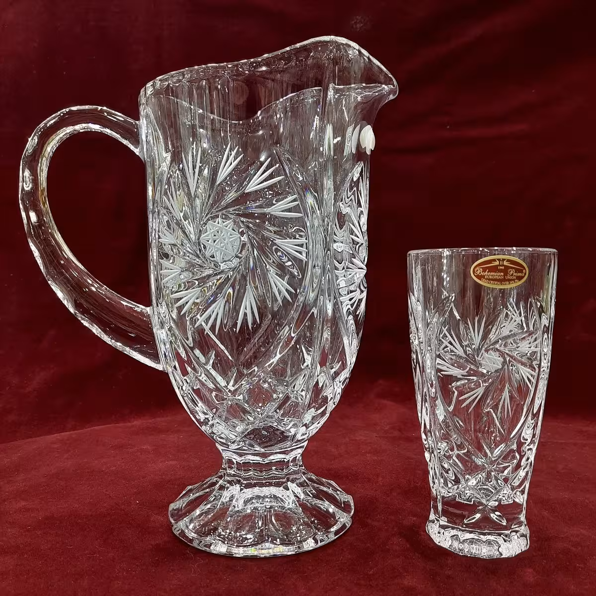 پارچ و لیوان خورشیدی چک (1پارچ و 6لیوان)برند بوهمیا