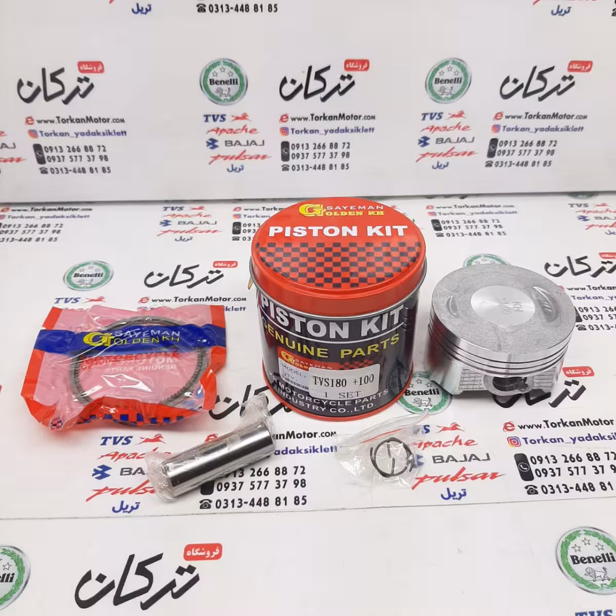 رینگ و پیستون ( پستان ) موتور اپاچی 180 KH کا اچ ( سایز 0/100 )