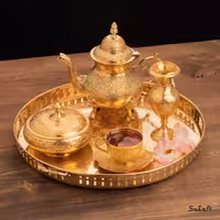 ست چایخوری برنجی طلایی کد 155