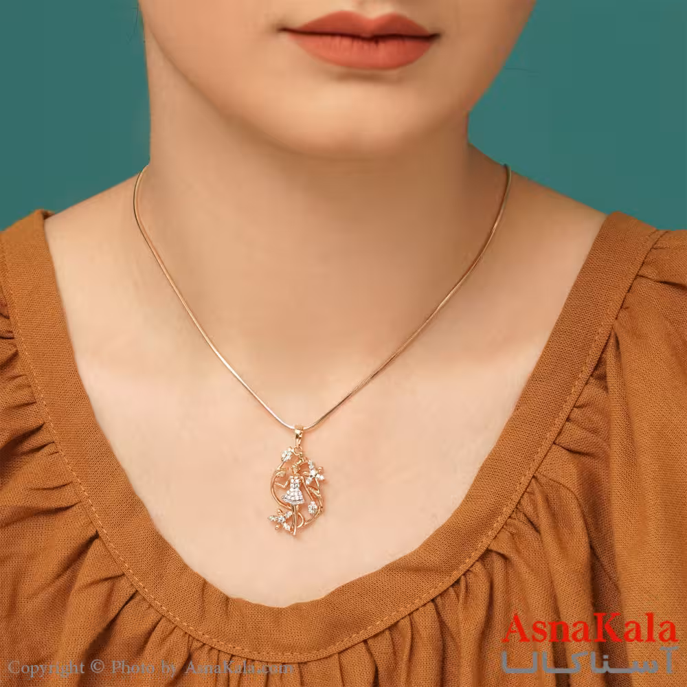 گردنبند زنانه ژوپینگ دخترک شاد کد GNB1660W -اسنا کالا