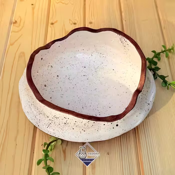 کاسه بزرگ دفرمه سفید طرح نیلوفر