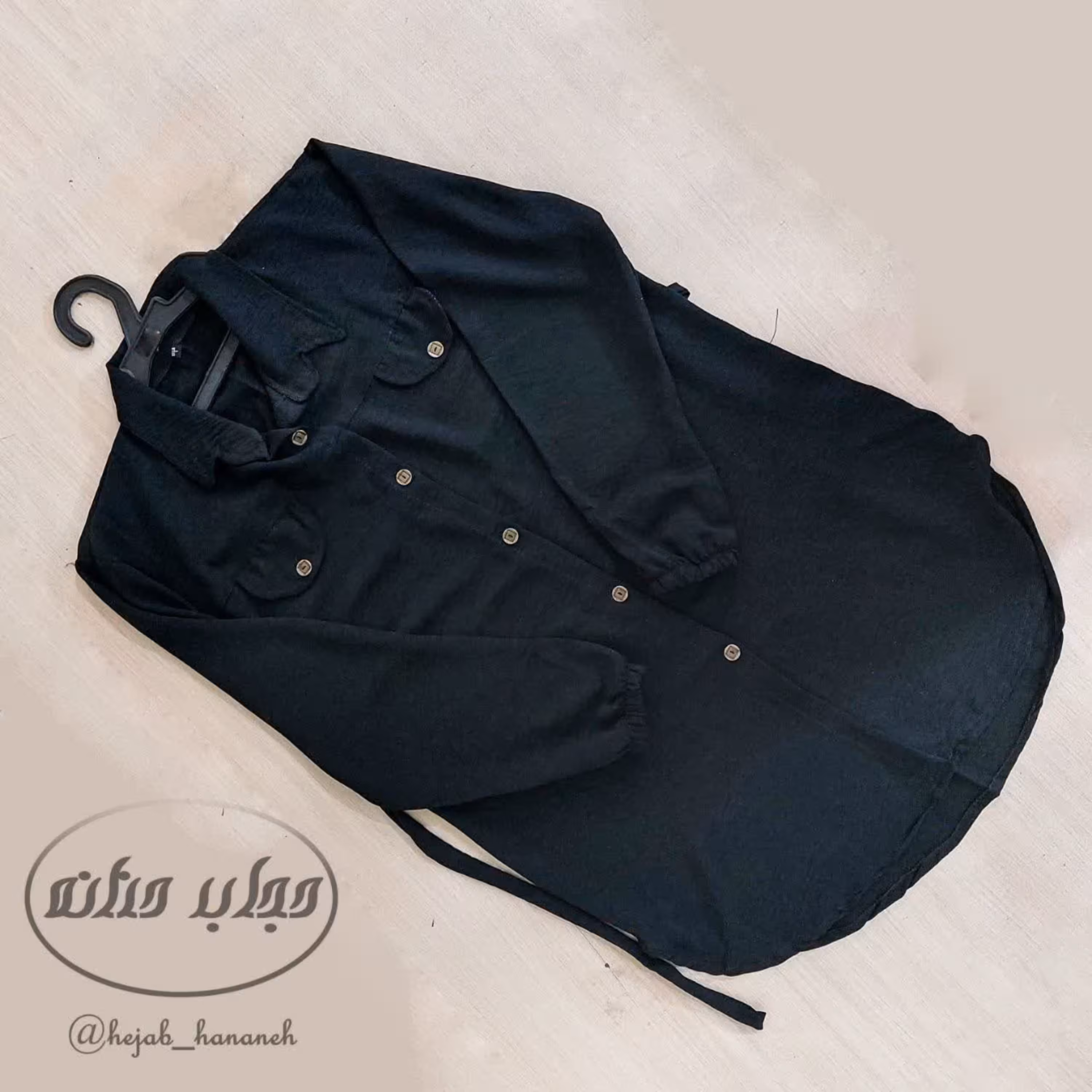 مانتو مشکی خنک جنس ابر وبادی