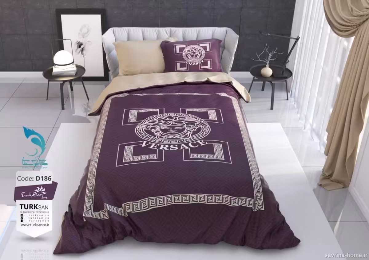 روتختی مدل ورساچه کد D186 یک نفره 4 تکه