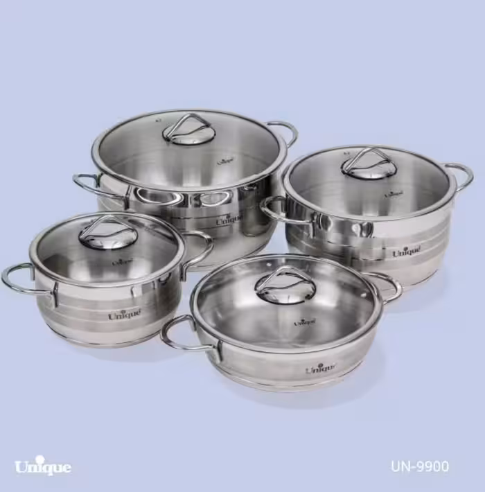 سرویس قابلمه 8پارچه استیل یونیک کد UN-9900