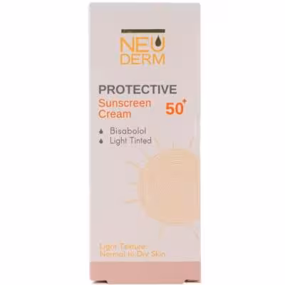 کرم ضد آفتاب بی رنگ نئودرم مناسب پوست خشک spf 50