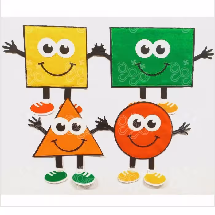 پک 4 عددی نمدی اشکال هندسی در رنگهای مختلف