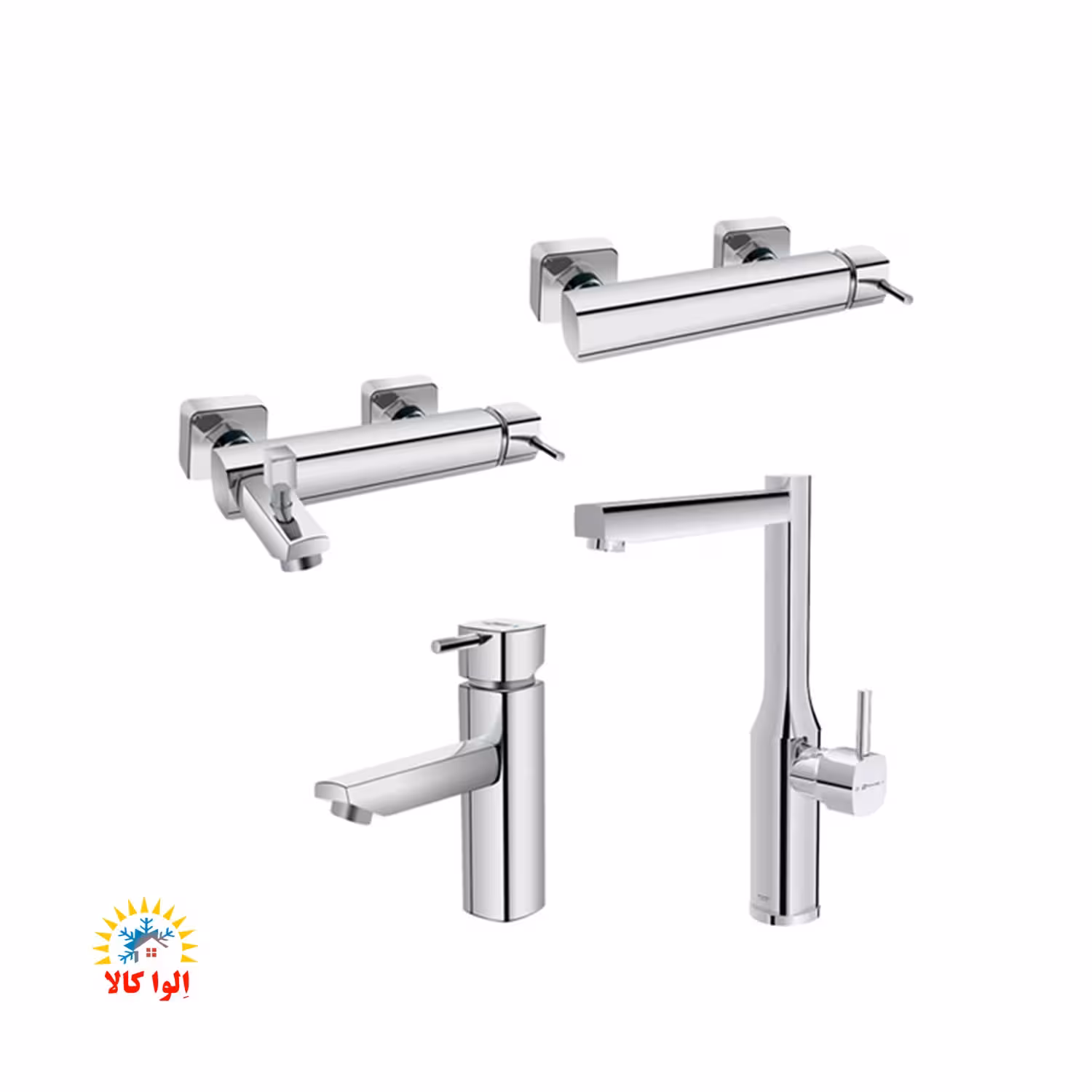 ست شیرآلات شودر مدل یونیک کروم