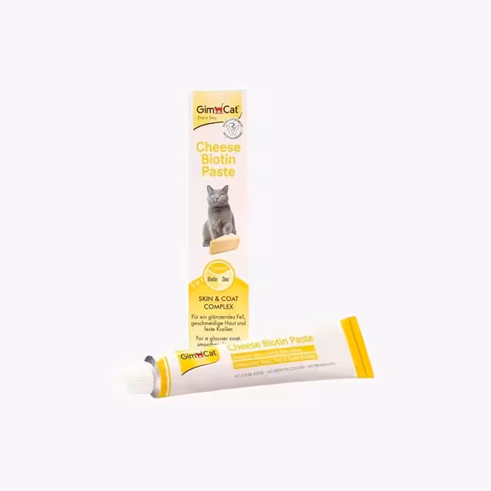 خمیر گربه جیم کت (Gim Cat) بیوتین با طعم پنیر وزن 50 گرم