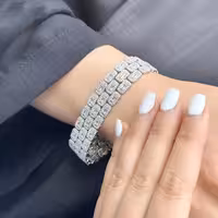 دستبند مجلل جواهری نقره زنانه کد 30525
