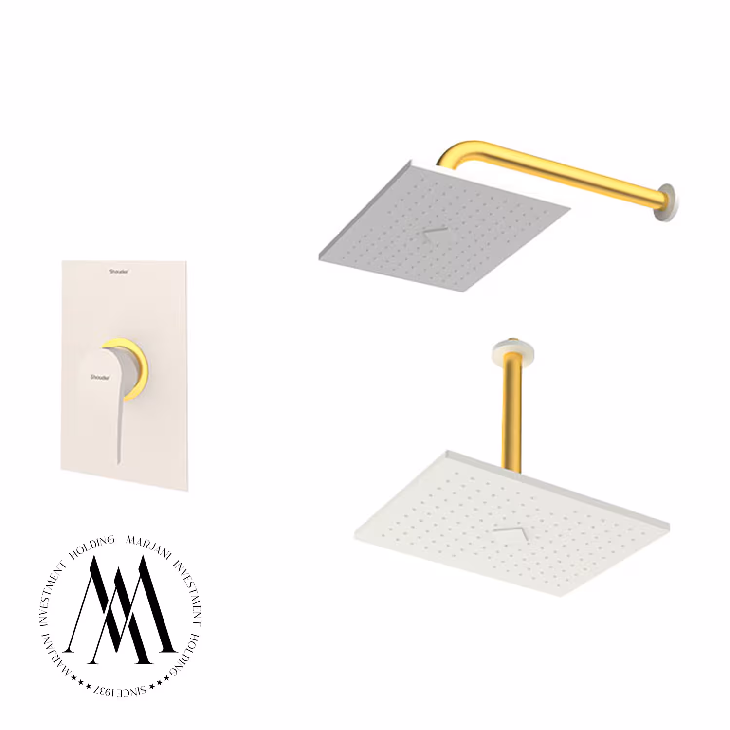 شیر حمام توکار شودر مدل رومرپلاس ABS تیپ 1 (شیری طلا)