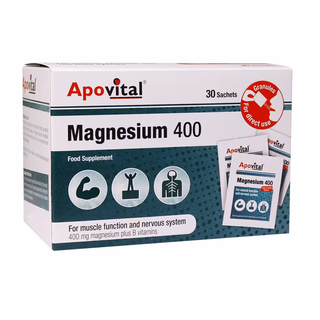 ساشه منیزیم 400 آپوویتال APOVITAL MAGNESIUM 400