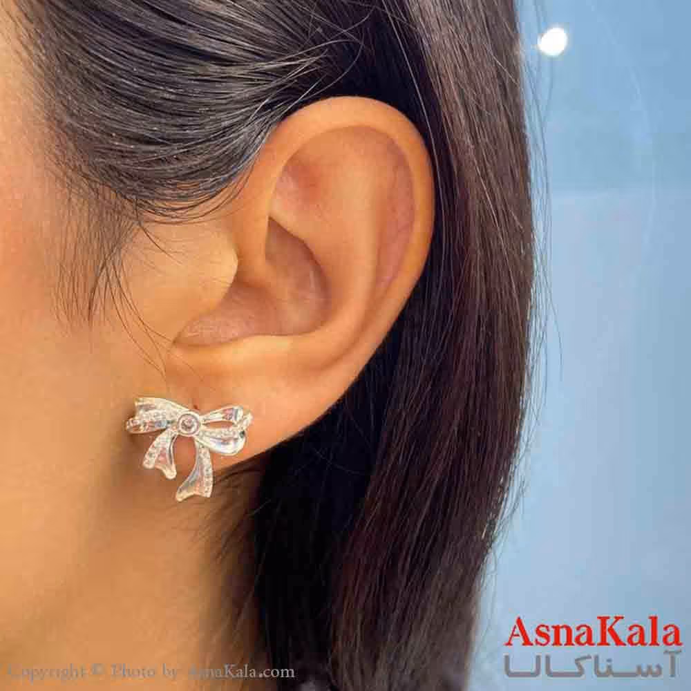 گوشواره دخترانه مینیمال طرح پاپیون رنگ نقره ای کد GSH151877 W