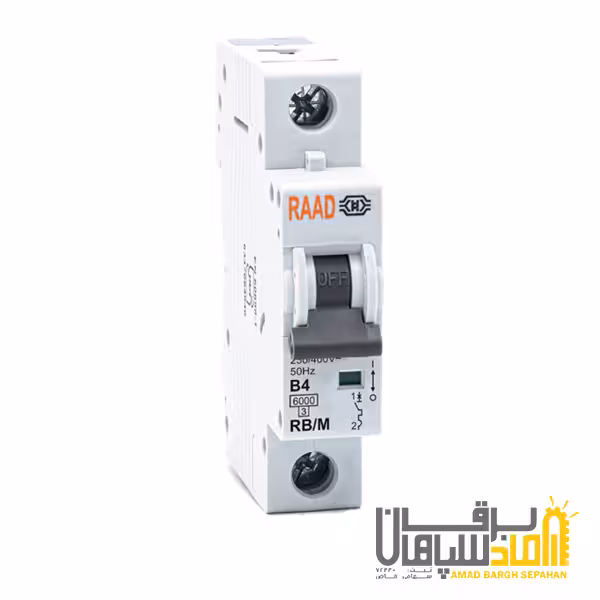 کلید مینیاتوری تک پل رعد 10 آمپر-6 کیلوآمپر- تیپ C مدل RB/M