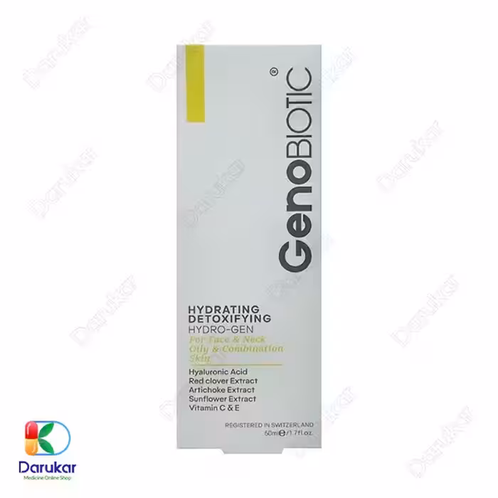 کرم رطوبت رسان صورت و گردن پوست چرب و مختلط ژنوبایوتیک 50 میلی لیتر