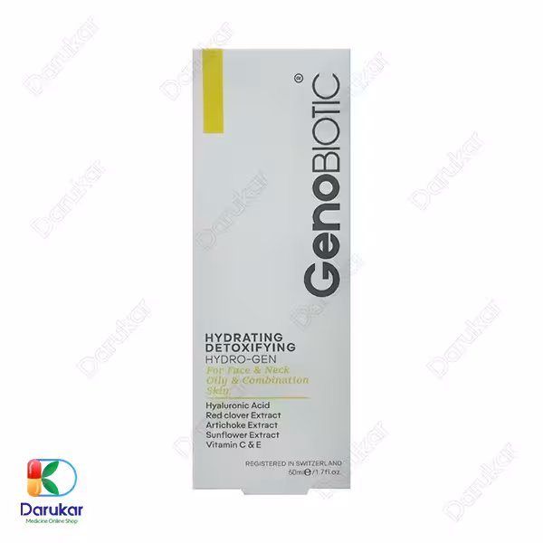 کرم رطوبت رسان صورت و گردن پوست چرب و مختلط ژنوبایوتیک 50 میلی لیتر