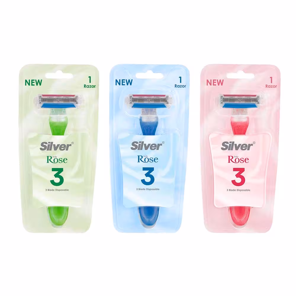 خودتراش چند بار مصرف 3 لبه لیدی رز سیلور 1 عدد - Silver