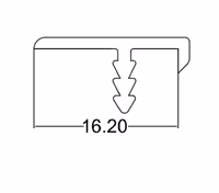 پروفیل دور درب 1.6 سانتی متر آلومینیومی مشکی آنودایز LS با عرض 3 متری فانتونی کد I020