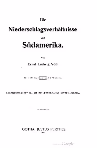 خرید و دانلود نسخه کامل کتاب Die Niederschlagsverhältnisse von Südamerika