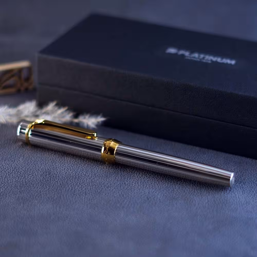 خودنویس پلاتینیوم پین استریپ استرلینگ سیلور PLATINUM Pin stripe sterling silver