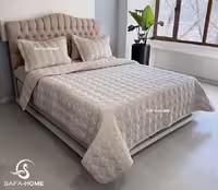 روتختی دونفره چهارفصل مخمل آیلا کرم